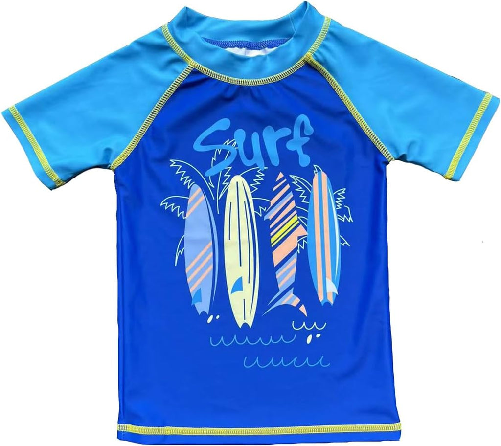 Baby Toddler Boys Two Pieces Swimsuit Set Swimwear Dinosaur Bathing Suit Rash Guards with Hat UPF 50+
