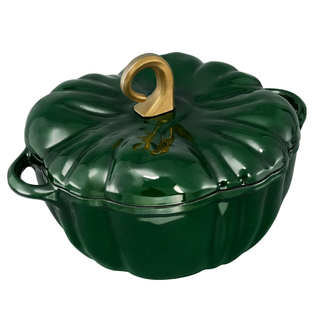 Pumpkin Dutch Oven Pot with Lid 3.8 Qt, Enameled Cast Iron, Halloween Decor