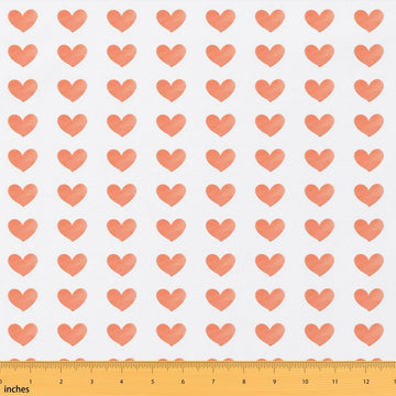Love Fabric by The Yard Soft Polyester, Heart Pattern Upholstery Fabric for Chairs, Girly Cartoon Love Geometric