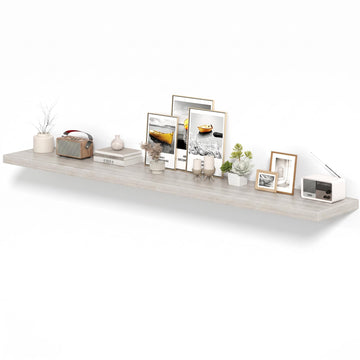 12 Inch Deep Floating Shelves Grey, 72 Inch Long, 2" Thick Floating Shelves for Wall, Hidden Bracket