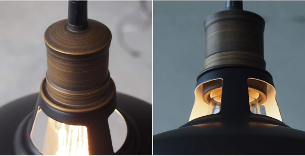 Black Plug-in Pendant Light Metal Barn Lights with On/Off Switch | 197 Inches Cord Renter Friendly Height Adjustable