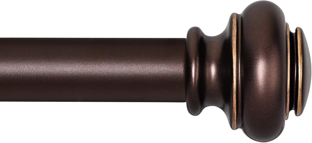 Heavy Duty Curtain Rods for Windows, Bronze Curtain Rods with Classic Finials
