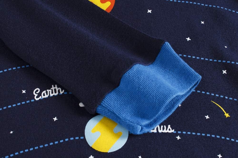 Boys Pajamas 100% Cotton Planet Pjs Toddler 2 Piece Sleepwear Kids Clothes Set