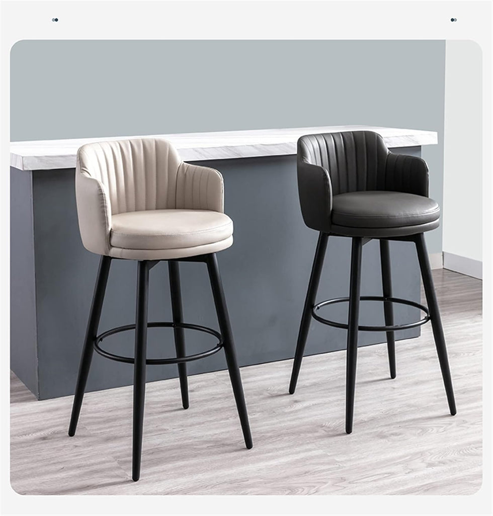 26 Inches High Barstools Swivel Bar Stools Set of 3 with Low Back Kitchen Island Bar Chair, Counter Height with Arms