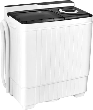 Washing Machine Semi-automatic, Twin Tub Washer with Spin Dryer, 26lbs Capacity, Built-in Drain Pump, Portable Laundry