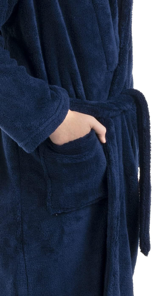 Boys Kids Microfiber Fleece Hooded Robe