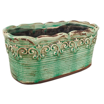 Rectangular Ceramic Orchid Plant Pot French Country Planter Succulent Container Windowsill Planter Decoration (10