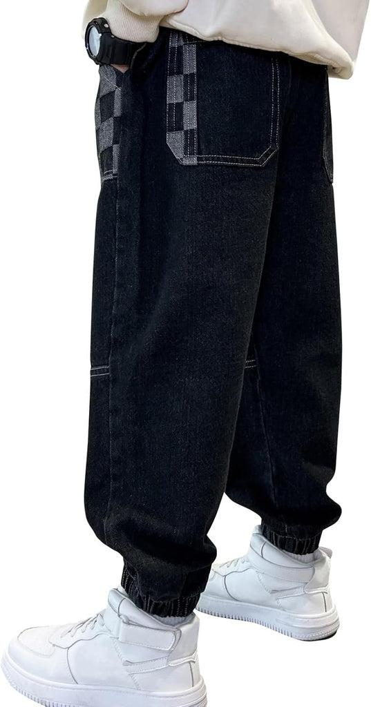 Boys Elastic Waist Jeans Stretch Fashion Denim Pants