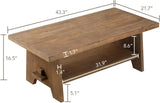 Farmhouse Wood Coffee Table - 43.4” Mid Century Modern Wooden Coffee Tables