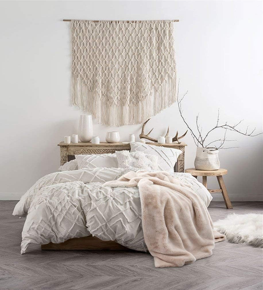 Faux Fur Oversized Throw Blanket with Plush Velvet Reverse, Fox Lynx or Gray Mink (Blush X-Long)