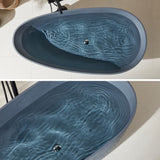 67" Stone Resin Luxury Contemporary Solid Surface Freestanding Bathtub in Cement Point Treatment Oval Tub