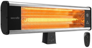 Infrared Patio Heater, Wall-Mounted Electric Heater with Remote Control, 1500W, IP65 Approved, Odorless