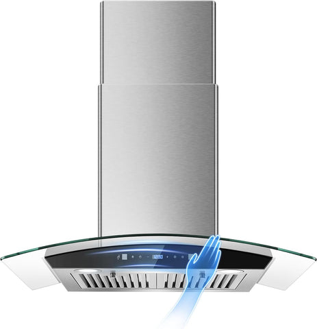 30 Inch Stainless Steel Range Hood Insert 900 CFM Baffle Filters, Convertible Ducted/Ductless