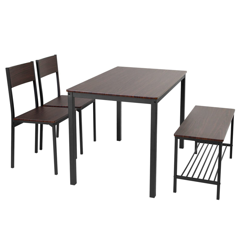 Dining Room Table Set 43 Inch Kitchen Table Set with 2 Chairs and Bench, Dining Room Table Set for 4 Home, Kitchen