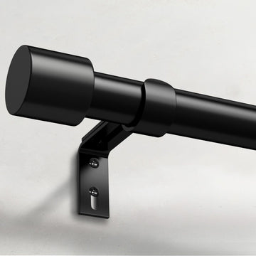 Heavy Duty Curtain Rods for Windows 72 to 144 Inch, 1 Inch Black Curtain Rod for Outdoor, Farmhouse, Bedroom