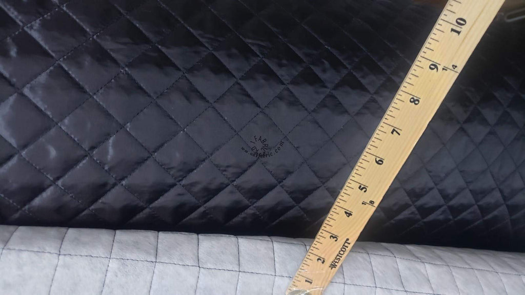 Polyester Quilted Padded Lining Fabric Black, 60" Wide, Sold by Yard, in Yards Continuous.