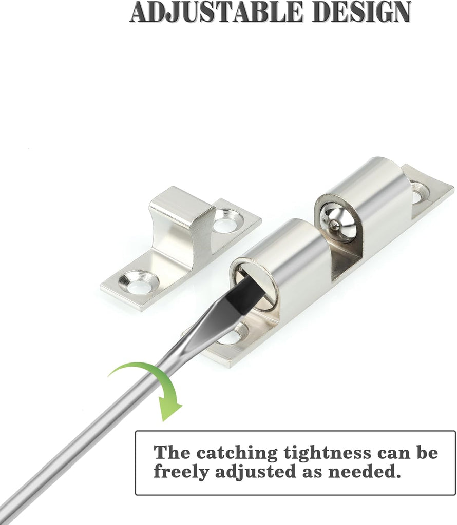 Double Roller Catch Cabinet Latches,Adjustable Double Ball Tension Roller Catch Latch Brass Cabinet Door Latch,47mm