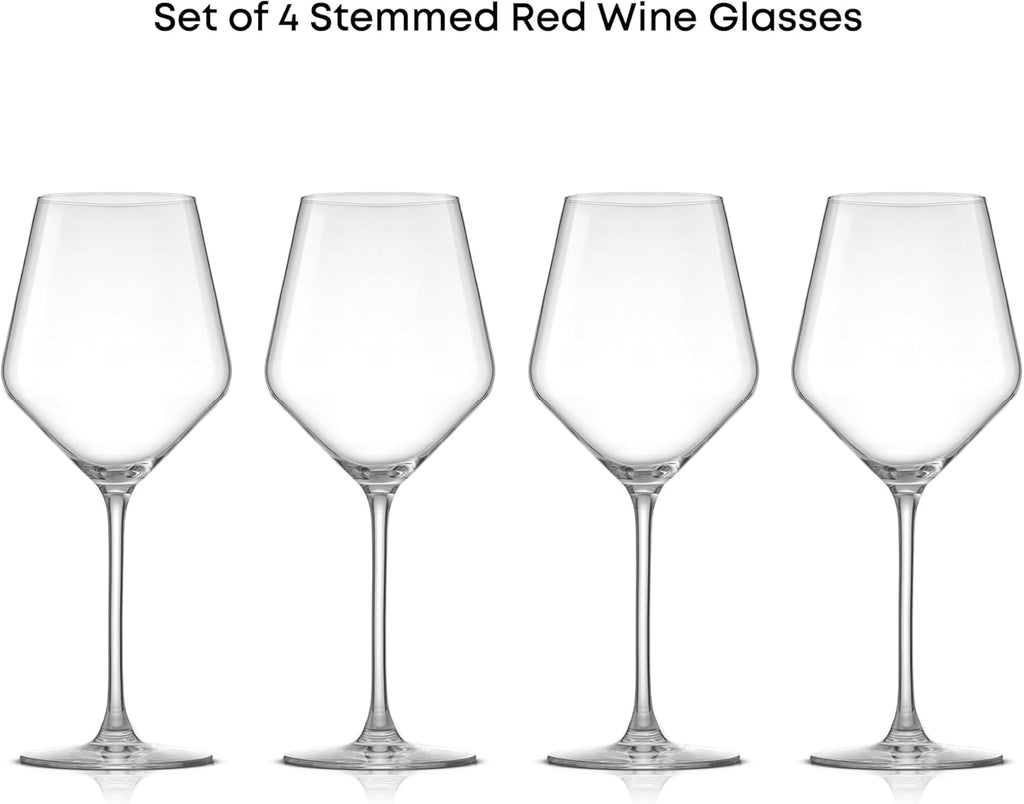 Layla Italian Red Wine Glasses, Set of 4, 17 oz Clear - Made in Europe