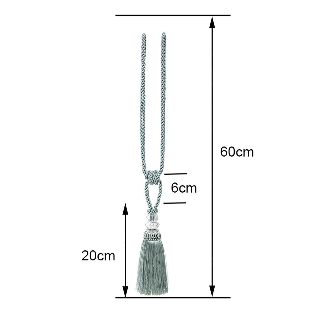 Tassel Curtain Tiebacks Handmade Curtain Tie Backs, Elegant Crystal Curtain Holdbacks Decor (Blue, 2P)