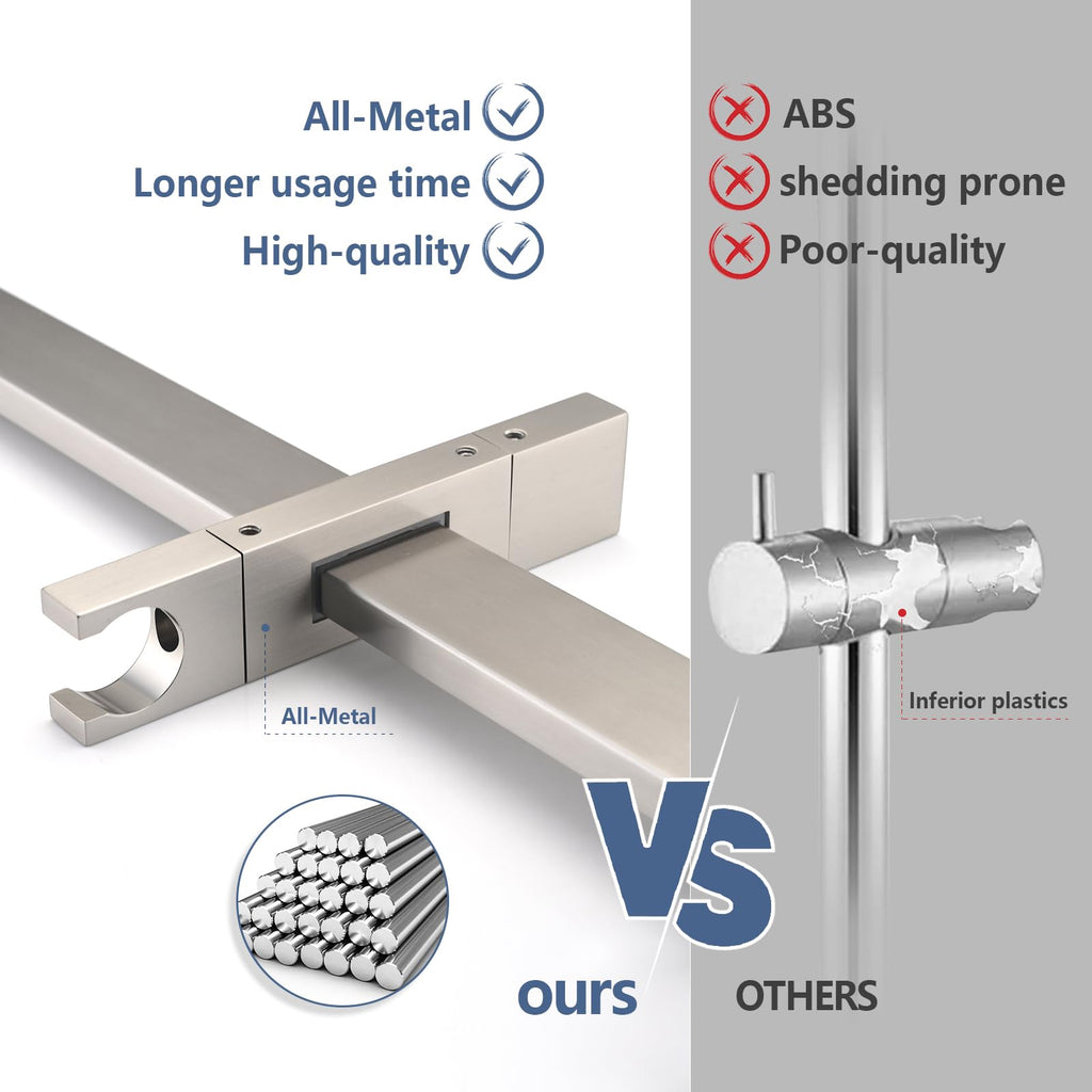 Handheld Shower Head with Slide Bar Combo, 27.5-Inch Adjustable Height Slide Bar, High Perssure Handheld Shower Head