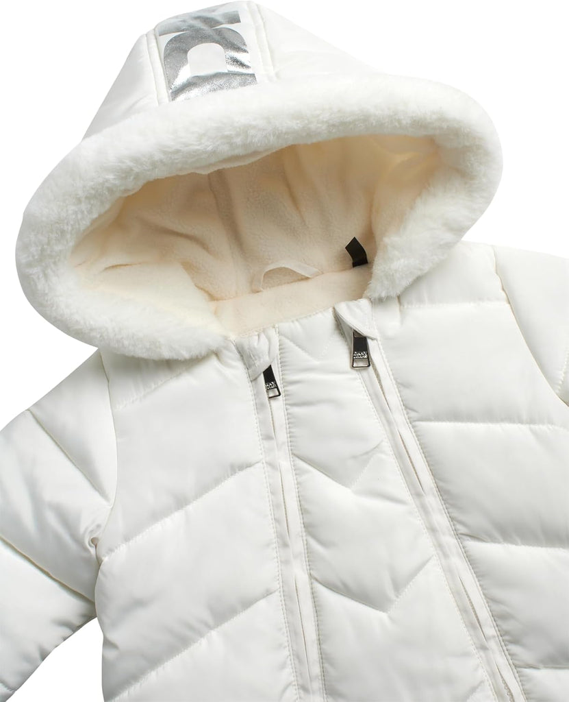 Baby Girls Snowsuit Fleece Lined Hooded Winter Pram Infants Toddlers