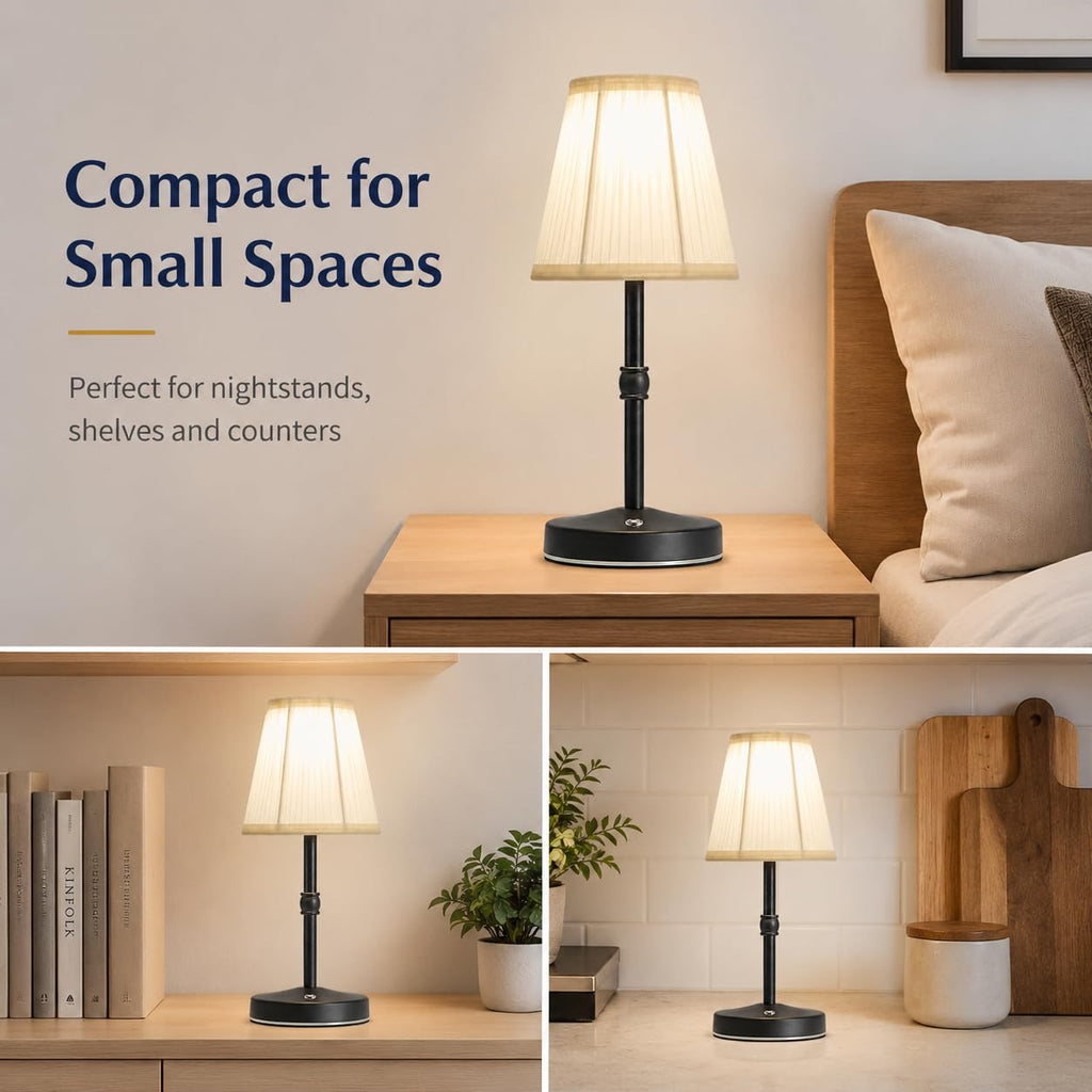 3000mah Battery Powered Lamp,Small Cordless Lamps Rechargeable,3 Color Temperature 5W LED Touch Lamp Battery