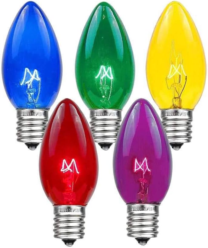 C9 Multi Christmas Light Set, Outdoor Indoor Hanging Lights, 25 Ft