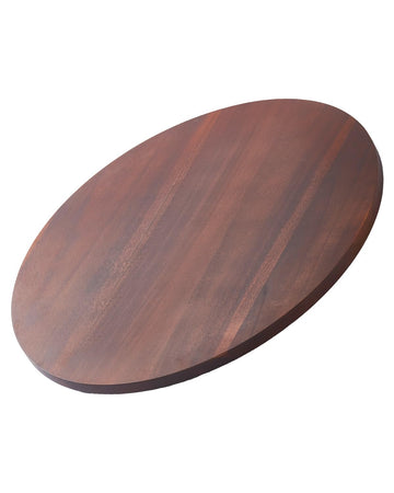 24 in Wood Lazy Susan Turntable, 360° Rotation Round Clear Tabletop Rotating Tray, Acacia Wood Dining Table