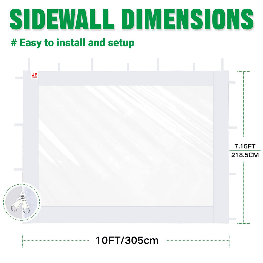 10x10ft Clear Sidewalls for Canopy, Blue(3PCS, No Frame or Top)