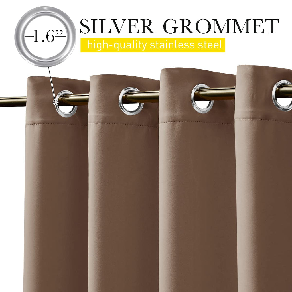 Weighted Curtains Waterproof W66xL84 Tan 2 Panels