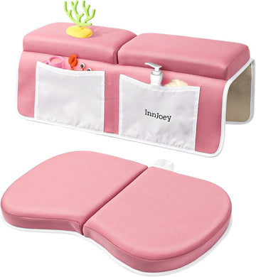 Odor-Free Baby Bath Kneeler and Elbow Rest Pad Set, 1.6'' Thick, Quickly Dry, Bathtub Kneeler Pad with Baby Toys &