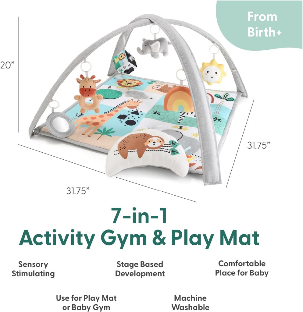 Unisex Baby Play Gym & in-1 Play Mat - Playmat Baby Toys 0-6, 6-12 Months Tummy Time Mat with Hanging Toys, Soft