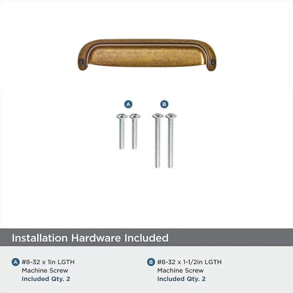 10 Pack 3"(76mm) Hole Center Vintage Drawer Retro Pulls Antique Brass Cabinet Bin Cup Pulls Bathroom Hardware Cabinet