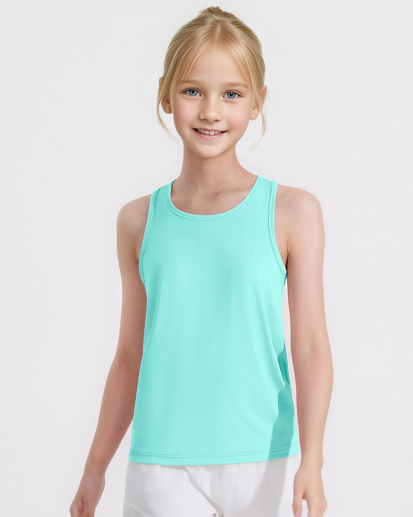 Girls Tank Tops 3 Pack Athletic Quick Dry UPF 50+ Racerback Tops