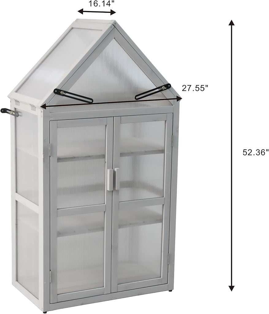 Mini Greenhouse Kit Outdoor Tiered Plant Stand with Adjustable Shelves, Small Greenhouse for Outside Patio, Indoor