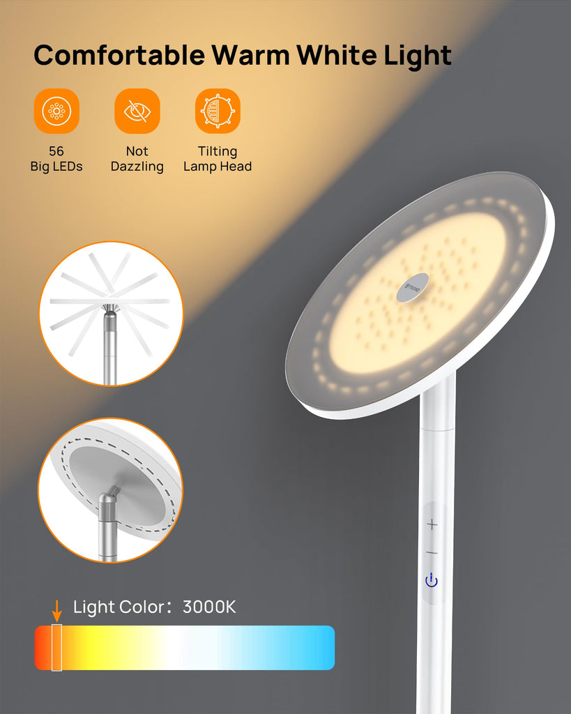 Floor Lamp, Super Bright Sky LED Modern Torchiere Standing Lamp