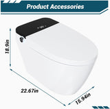 Smart Toilet with Bidet, One-Piece Design, Heated Seat & Auto Open/Close Lid, Foot Sensing & Automatic Flush