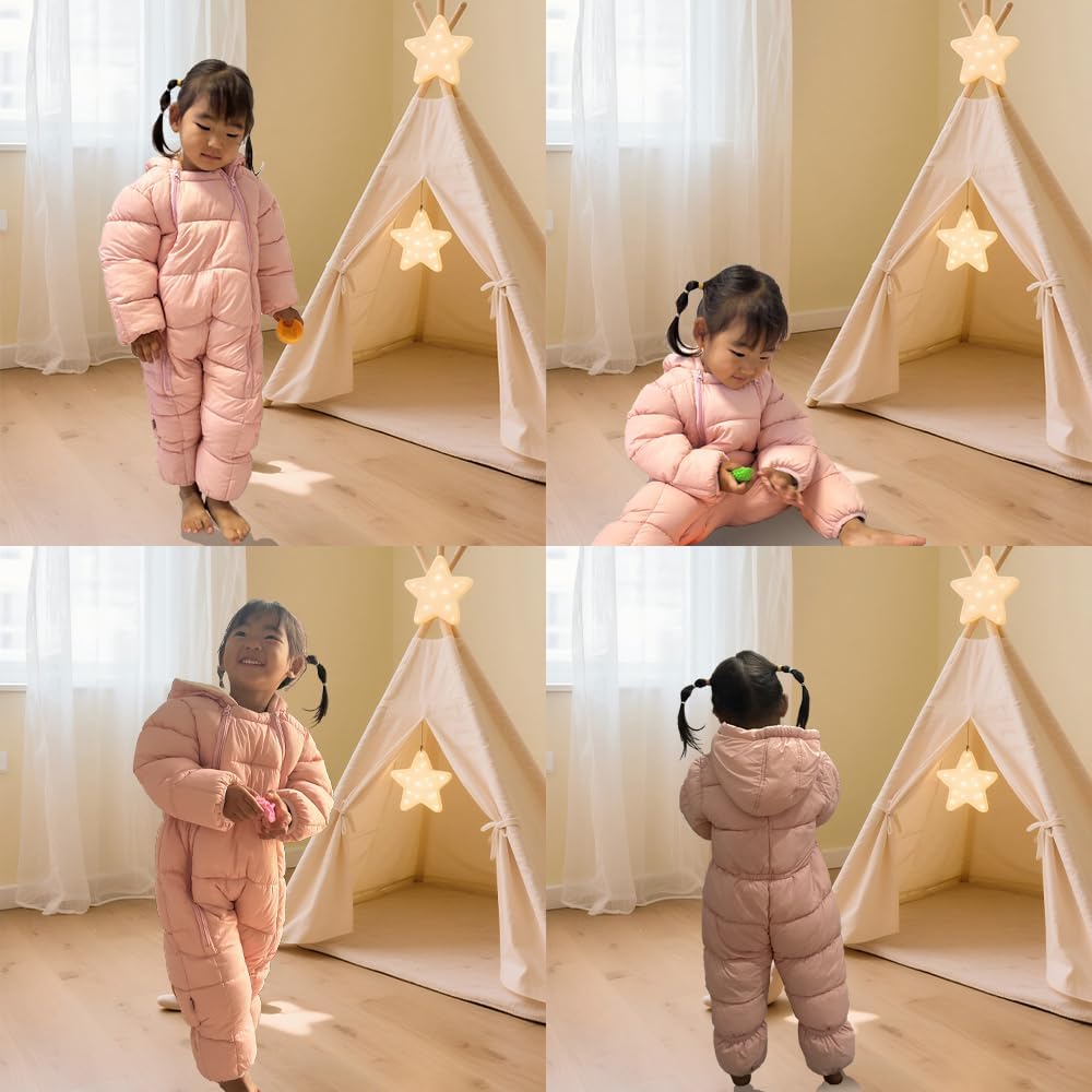 Infant Toddler Snowsuit Cute Winter Coat Warm Hooded Jumpsuit for Boys Girls