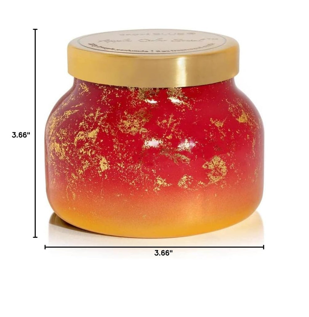Glimmer Petite Signature Jar Candle - Apple Cider Social Scented Candle with Ombre Glass Candle Holder - Luxury