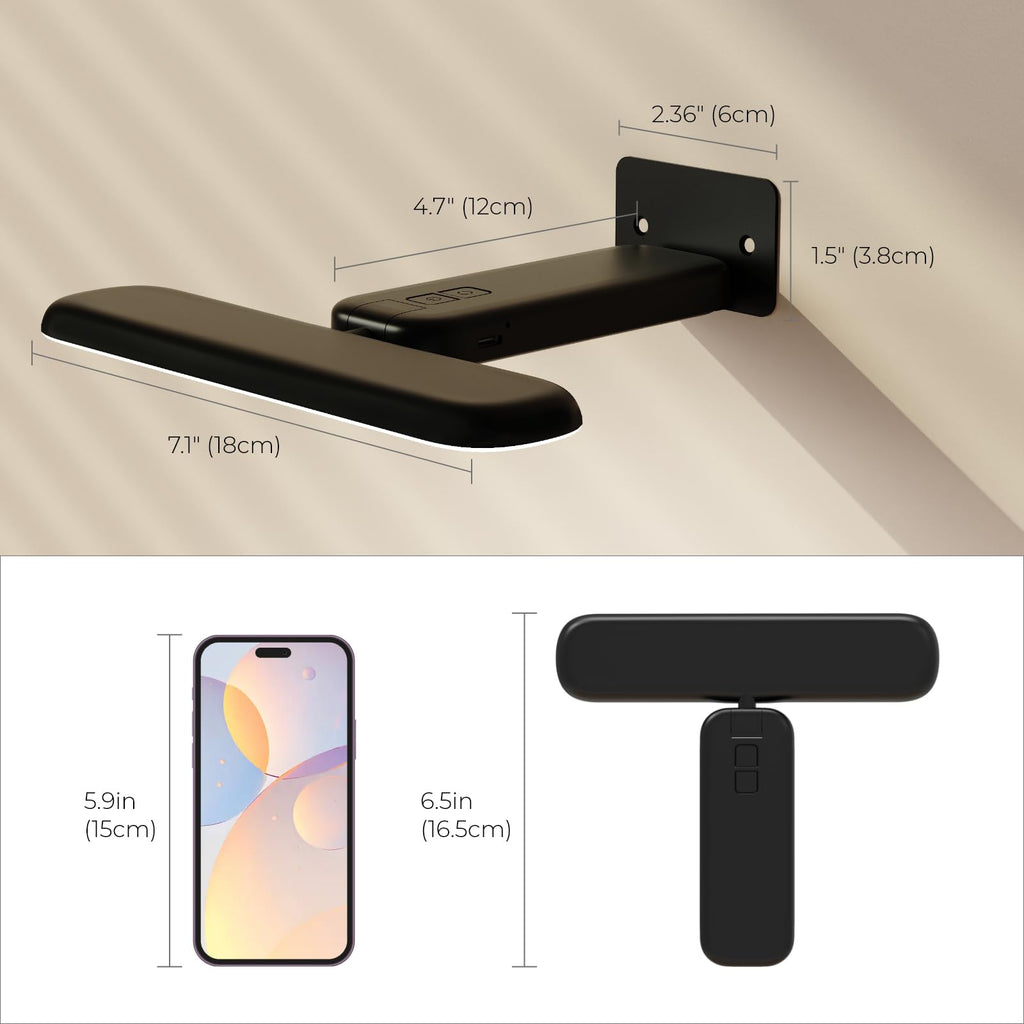 2 Pack Picture Lights for Wall Rechargeable, Picture Frame Lights