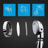 Chrome High Pressure Handheld Shower Head with ON/OFF Pause Switch, 3 Spray Modes Shower Wand with Shut Off Button