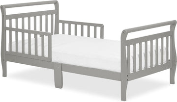 Classic Sleigh Toddler Bed in Cool Grey - Baby Safety Alliance Certified, Low-to-Floor Design, Non-Toxic Finish