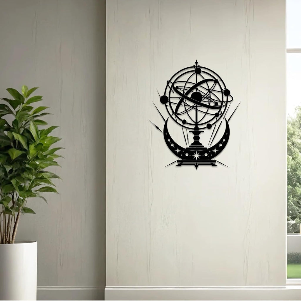 Celestial Armillary Sphere Metal Wall Art Metal Signs Metal Outdoor Decor WallArt Decor Vintage Gothic Artwork