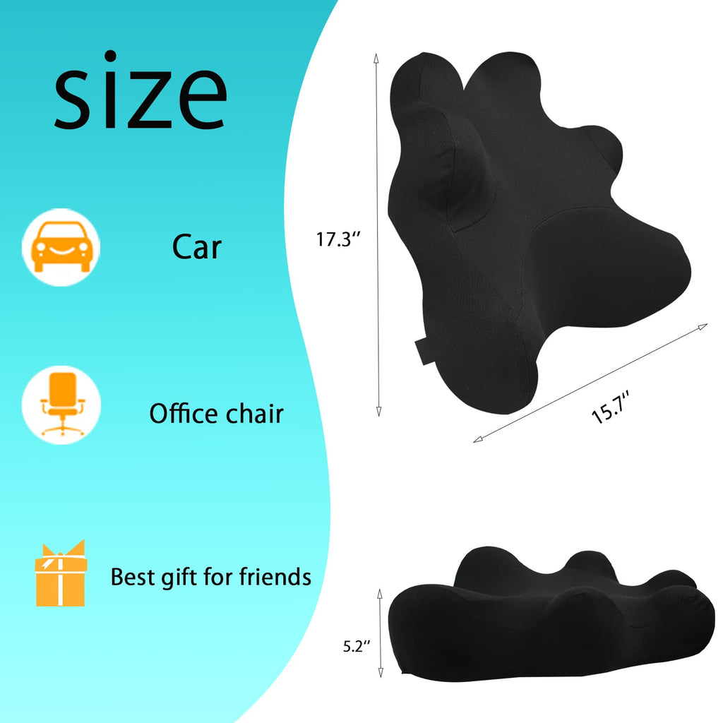 Lumbar Support Pillow for Ofiice Chair, Patented Ergonomic Back Support for Back Pain Relief with Adjustable Strap