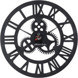 28" Industrial Steampunk Vintage Retro Home Decor Wall Clock (28 inches, Roman-Anti-Bronze) *Note: Decorative Gears DO NOT Move*