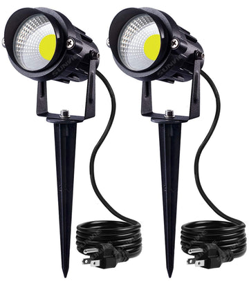 Outdoor Landscape LED Lighting 12W Waterproof Graden Lights COB Led Spotlights with Spiked Stand for Lawn Decorative