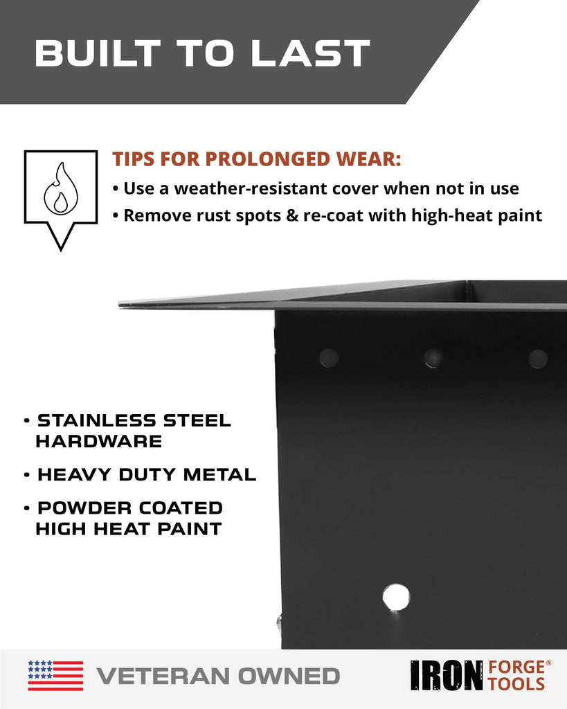 Smokeless Outdoor Fire Pit Ring Insert 36 Inch Square