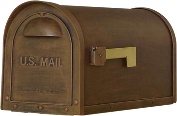 Classic Curbside Mailbox - Copper Aluminum Mailbox for Post Mount