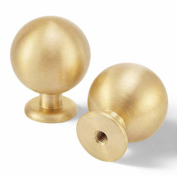 Solid Brass Cabinet Knobs, Gold Drawer Dresser Knobs,1.1"