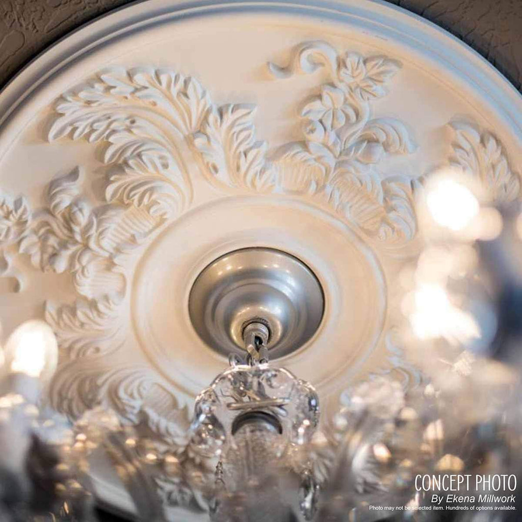 21 1/4"W x 17 3/8"H x 3 1/2"ID x 1"P Waltz Ceiling Medallion, Fits Canopies up to 4-1/2", 2 Piece